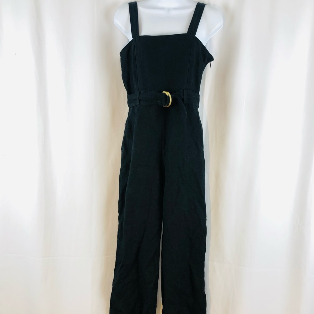 Los Angeles Atelier & Other Stories Linen wide-strap jump suit pockets 4